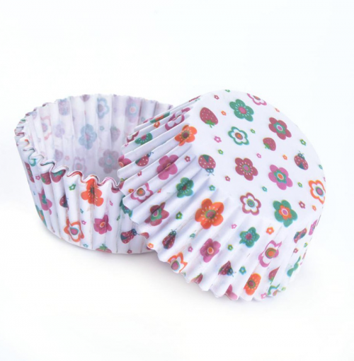 CUP MUFFIN FANCY FLOWER COL DESIGN (25)
