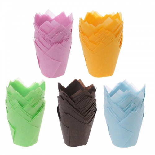 CUP CAKE TULIP ASS COL (100)