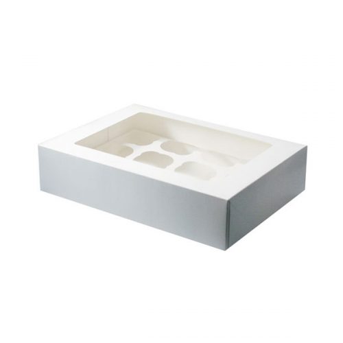 BOX MUFFIN WHITE 6'S 9X6.5X3 EA