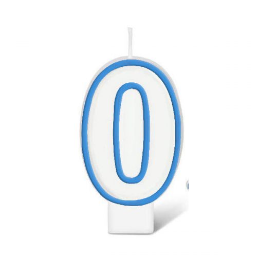 BIRTHDAY NUMBER CANDLE - BLUE NO.0