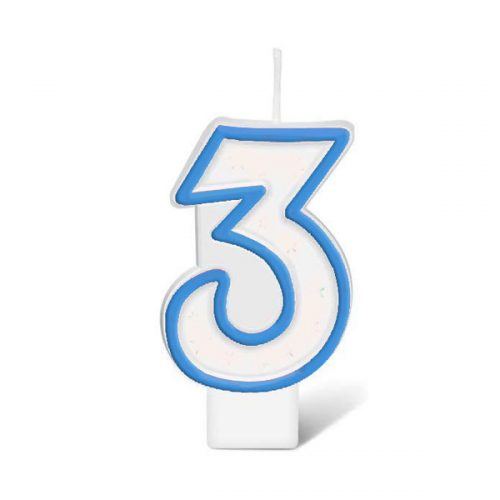BIRTHDAY NUMBER CANDLE - BLUE NO.3