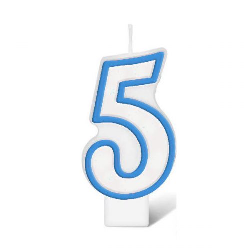 BIRTHDAY NUMBER CANDLE - BLUE NO.5