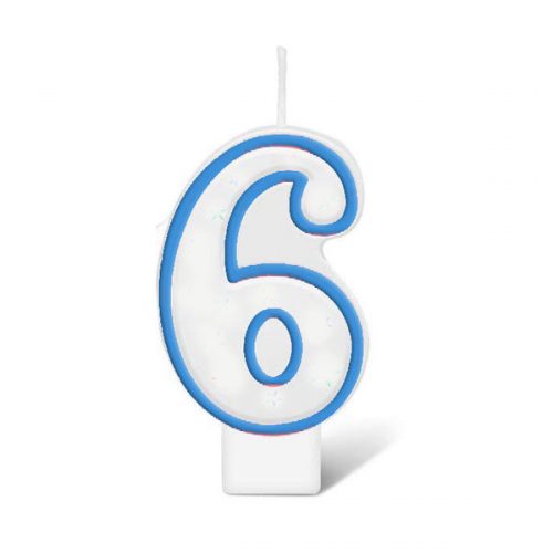 BIRTHDAY NUMBER CANDLE - BLUE NO.6
