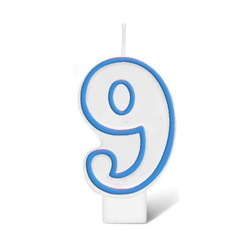 BIRTHDAY NUMBER CANDLE - BLUE NO.9