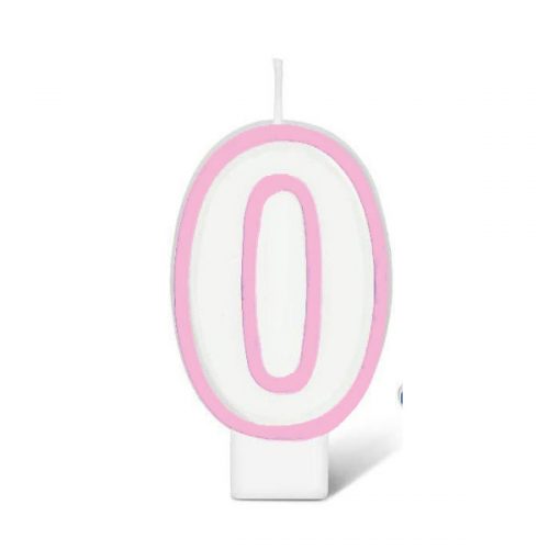 BIRTHDAY NUMBER CANDLE - PINK NO.0