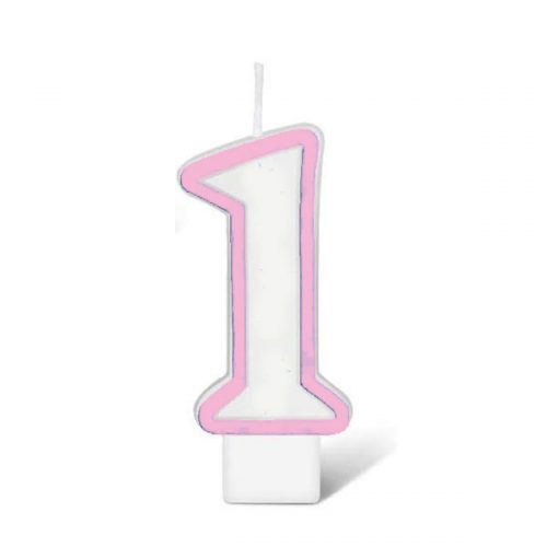 BIRTHDAY NUMBER CANDLE - PINK NO.1