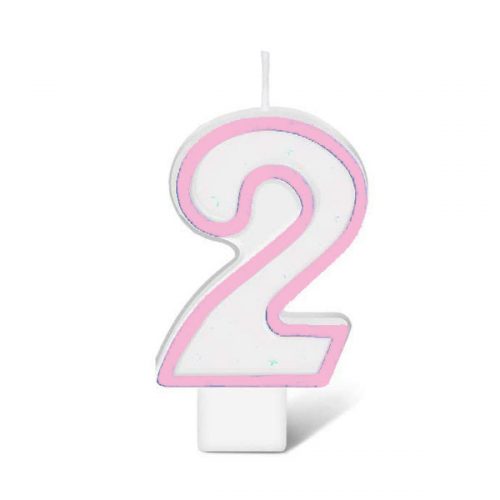 BIRTHDAY NUMBER CANDLE - PINK NO.2