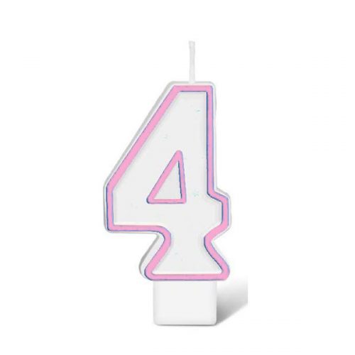 BIRTHDAY NUMBER CANDLE - PINK NO.4