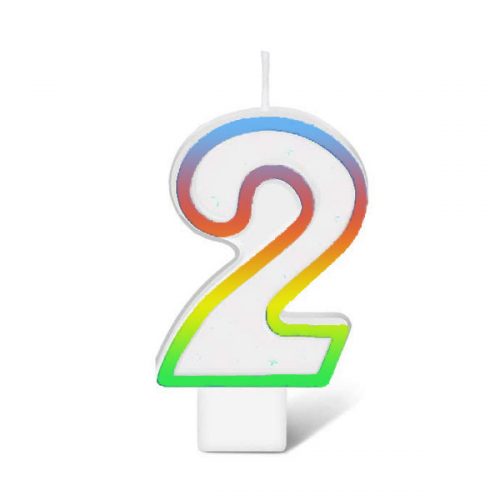 BIRTHDAY NUMBER CANDLE - RAINBOW NO2