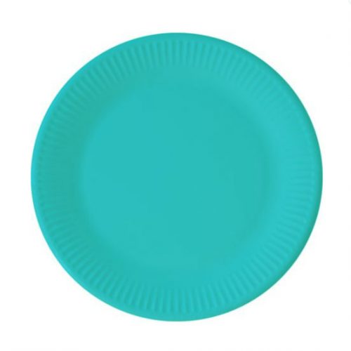 PAPER PLATE 180MM - TURQ (20)