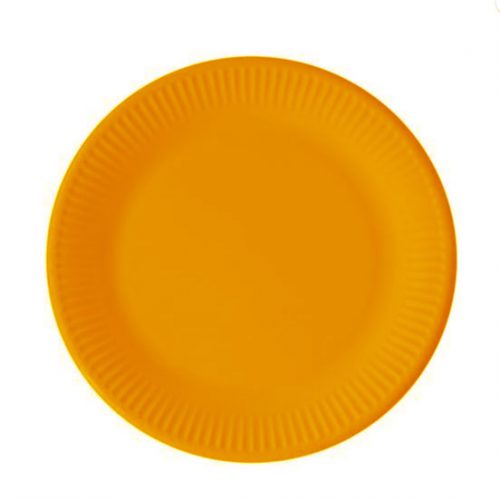 PAPER PLATE 180MM - ORANGE (20)