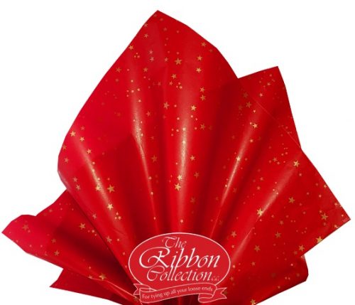 TISSUE PAPER STAR RED/GLD 50CMX70CM 3