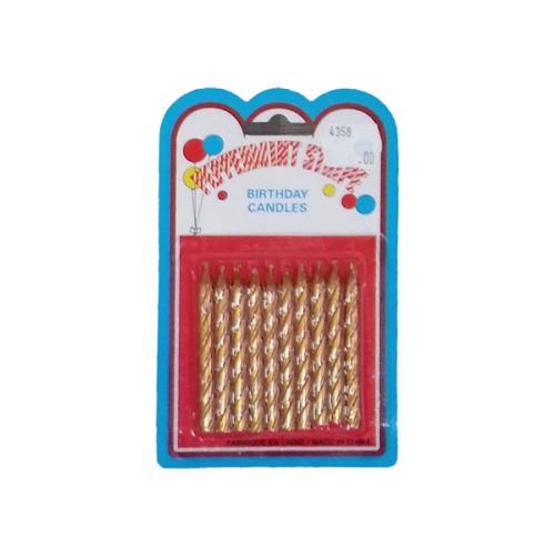 BIRTHDAY CANDLES - GOLD (10)